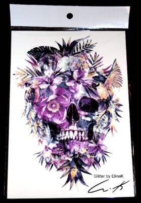 Skull Lilac -siirtokuva - Glitter by ElinaK